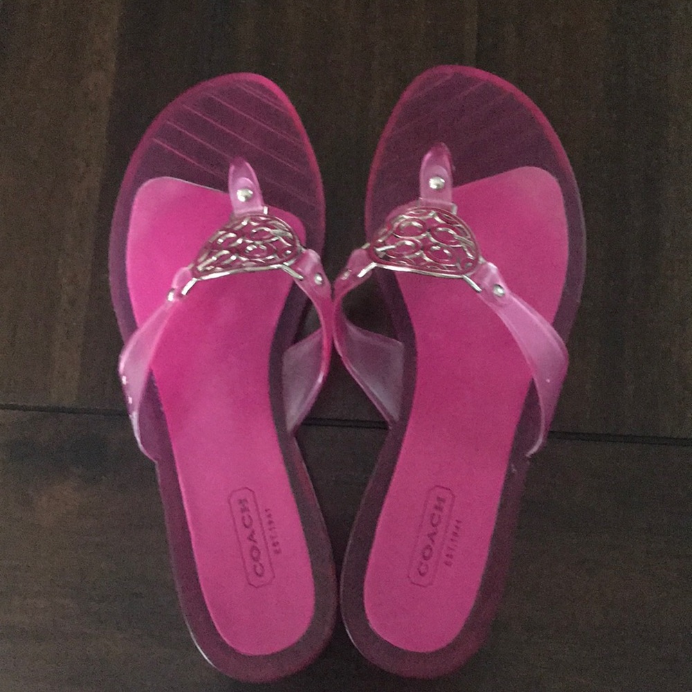 Pink Coach Jelly Sandals/ flip flops